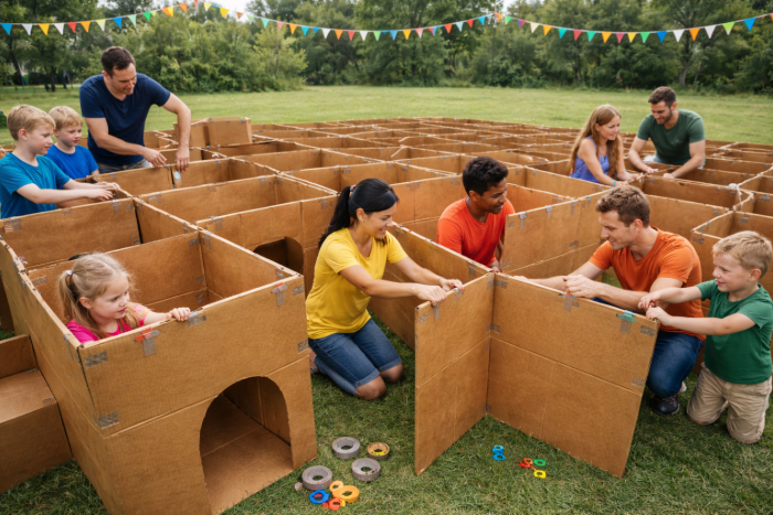 Cardboard Labyrinth: Build a Giant Maze Together!