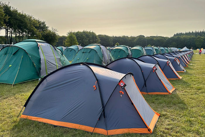 Tangerine Fields Pre-Pitched Tents