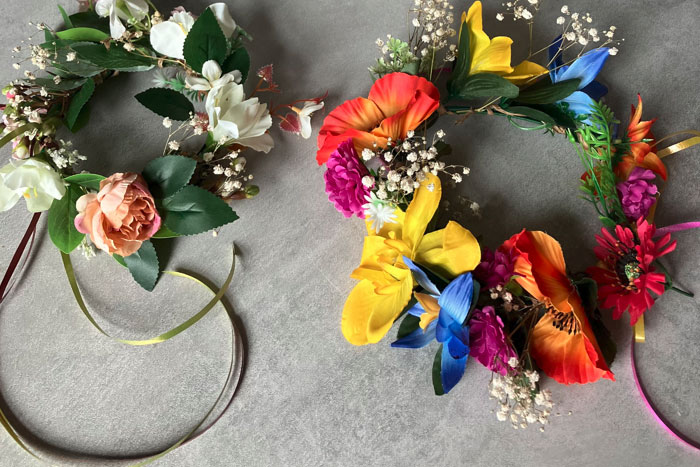 flower crown workshops with folly and bird